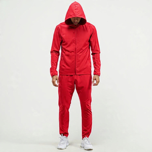 Conjunto Deportivo Ligero con Capucha y Cierre para Hombre – Traje Transpirable para Correr, Entrenar y Trotar, Corte Ajustado, 100% Poliéster - Product Image 1