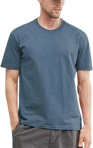 Camiseta Básica de Algodón para Hombre, 240g, Verano, Lisa, Cuello Redondo, Manga Corta, Informal - Product Image 2