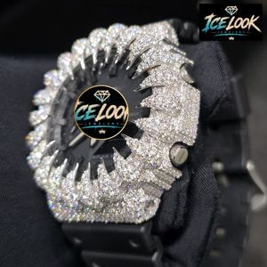 นาฬิกาควอตซ์หรูสำหรับผู้ชาย ICELOOK ขนาด 42 มม. หน้าปัดอนาล็อก-ดิจิตอล ประดับเพชร ตัวเรือนแซฟไฟร์คริสตัล กันน้ำได้ 20BAR - Product Image 3