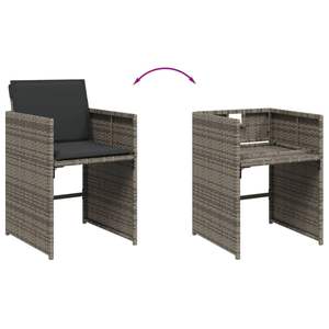 Ensemble de 4 chaises de salle à manger pour patio avec coussins gris foncé, ensemble de jardin gris brun - Product Image 6
