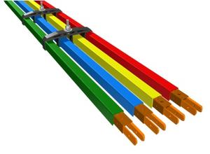 Système de barres omnibus vertes 250A DSL pour grue EOT, rail conducteur 4,5M, voie d'alimentation 240V50Hz, haute température 85°C, marque CMK Inde, 4 prises - Product Image 3