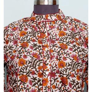 เสื้อท็อปสไตล์อินเดียลายดอกไม้หวานๆ วินเทจ คุณภาพสูงสำหรับผู้หญิง สไตล์เกาหลี ผ้าฝ้าย 100% เป็นมิตรกับสิ่งแวดล้อม แขนพองเต็มแขน - Product Image 3