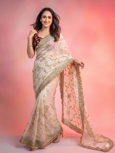new silk embroidery work <b>saree</b> with lace border festival special <b>saree</b> - Product Image 6
