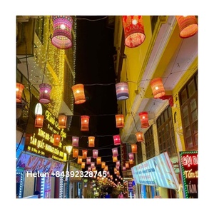 โคมไฟแขวนทรงกระบอกสไตล์เวียดนามแบบดั้งเดิม - Product Image 1