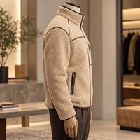 Veste zippée en polaire Sherpa pour homme, coupe classique, fermeture éclair sécurisée, col montant, confortable, avec polaire léger
