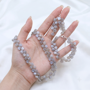 Best Quality 925 Sterling Silver Natural Grey Moonstone Gemstone Bohemian Necklace Earrings Bracelet IGI Anniversary <b>Gift</b> - Product Image 6
