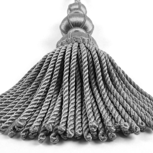 Frange décorative en argent massif personnalisée en usine, pompon pour la décoration textile - Product Image 4