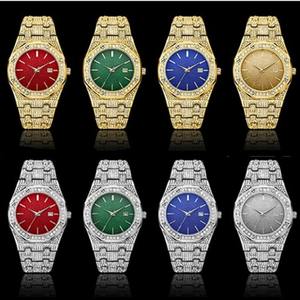 <b>Mens</b> Stainless Steel Analog <b>Watch</b> Full Diamond Plated Iced-Out Bling Timepiece with <b>Quartz</b> Movement 41mm Case Diameter - Product Image 3