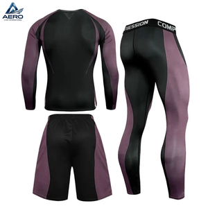 Conjunto Deportivo de Compresión de 3 Piezas para Hombre, Diseñado para Máxima Comodidad, Flexibilidad y Durabilidad, Trajes Deportivos para Gimnasio - Product Image 2