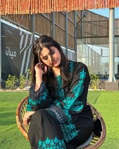 Black Embroidered Indian Pakistani Salwar Kameez Set Sequined Women Kurti Palazzo Outfit Wedding Party Wear - Product Image 2