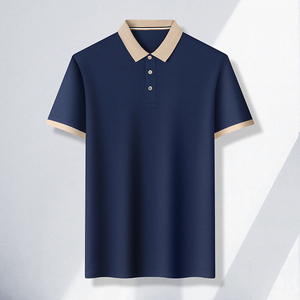 Chemises de golf pour hommes sur mesure, séchage rapide, couleur unie |   Logo personnalisé, tissu en coton et bambou, respirant, manches courtes, haute qualité - Product Image 4