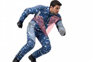 Traje de Motociclismo para Hombre, Azul, Camuflaje Digital, Chaqueta y Pantalones Cortavientos con Protección - Product Image 2
