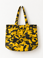 Sac fourre-tout en toile camouflage jaune et noir, sac à main en coton pour le shopping, sac à bandoulière, impression personnalisée, grande capacité