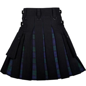 Kilt hybride utilitaire écossais gris tartan personnalisé pour homme, 100 % coton, style écossais, logo personnalisé, pour la pratique de la musique (tuba), OEM, MOQ 01 - Product Image 6