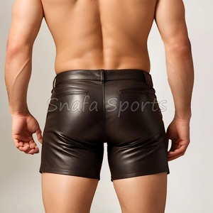 กางเกงขาสั้นหนังผู้ชายขายส่งน้ำหนักเบา กางเกงขาสั้นหนังผู้ชายใส่สบาย กางเกงขาสั้นหนังขายดีสำหรับฤดูร้อน - Product Image 2
