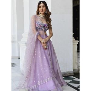 Fantastic Lavanda Organza Recepción Wear Lehenga Choli - Product Image 5