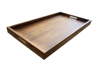 Grand plateau de service ottoman en bois avec poignées - Plateau portable pour petit-déjeuner et repas, idéal pour la cuisine et le bureau - Product Image 2