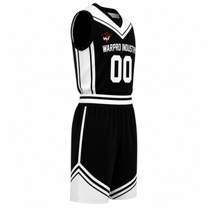 Personalized CourtEdge Basketball Uniform Set Custom Black White Sleeveless Jersey Shorts Team Sports Kit - Product Image 3