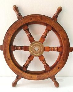 Timón de Barco de Madera Hecho a Mano, Decoración Náutica de Pared, Decoración Marítima Vintage para el Hogar - Product Image 6