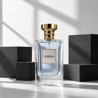 Flacon de parfum personnalisé en gros de 50 ml, réutilisable, sérigraphié, avec logo doré, flacon de parfum vide portable