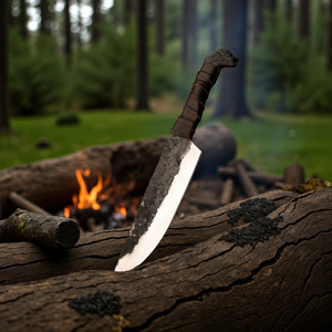 Smith Custom Handmade Carbon Steel Viking Raven Norse <b>Head</b> <b>Styled</b> Straight Edge 5.5" Blade DIY OEM/ODM Camping Clip Point Knife - Product Image 4