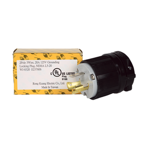 Enchufe Macho con Bloqueo Giratorio Hubbell Compatible con WJ-8320, de Alta Corriente, NEMA L5-20, para Uso Industrial, CUL para Nylon+PC - Product Image 5