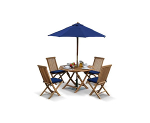 Modern Foldable Beach Dining Set with <b>Umbrella</b> Outdoor Garden Furniture for <b>Patio</b> & Park - Product Image 1