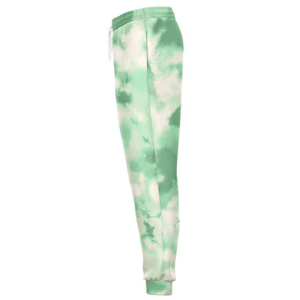 Pantalon de jogging pour femme, vert, imprimé tie-dye, respirant, à taille élastique, confortable, décontracté, style loungewear pour maman, longueur intégrale, en maille - Product Image 2