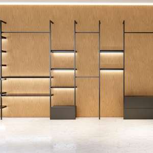 Toko butik eceran rak pajangan garmen, rak Display pakaian kustom dan rak dinding dengan lampu - Product Image 2