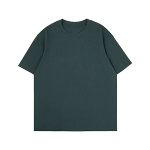 <b>Black</b> 100% Cotton Men's Oversized T-<b>Shirt</b> Short Sleeve Crew Neck Casual Streetwear <b>Silk</b> Screen Solid Knitted Breathable Blank - Product Image 2
