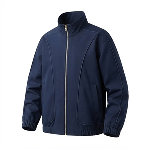 Blouson Moto Unisexe 100% Polyester Coupe-Vent Col Mandarin Fermeture Éclair Devant Coupe Ample Décontracté Printemps Automne Vente en Gros OEM - Product Image 1