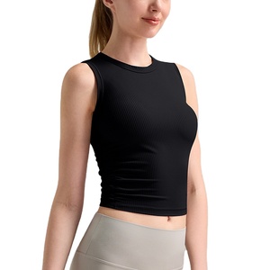 Top Deportivo Corto para Mujer con Logotipo Frontal, Tejido en Poliéster/Spandex, Transpirable, de Secado Rápido, para Fitness y Yoga - Product Image 2