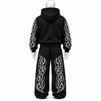Ensemble survêtement et pantalon de jogging surdimensionné personnalisé avec broderie et impression, décontracté, 100 % coton, sweat à capuche à manches longues pour la mode streetwear