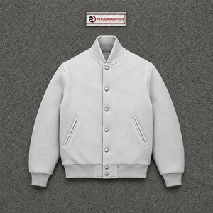 Veste universitaire en satin blanc argenté de qualité supérieure, veste bomber de baseball unie personnalisée pour hommes, femmes, unisexe, style streetwear tendance - Product Image 5
