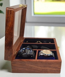 Boîte à montres en bois de la collection Milled Modern Tmm-Prestige (marron, capacité de 4 montres suspendues) - Product Image 1