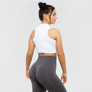 Venta de Fábrica 2026: Tops Deportivos para Mujer, Corte Ajustado, Media Cremallera, Sin Mangas, 160 GSM, 100% Algodón, Secado Rápido, Transpirable, Cuello Redondo - Product Image 4
