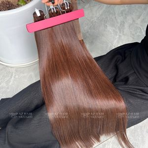 Top Quality 100% Raw Vietnamese <b>Hair</b> Extensions Super Double Drawn Weft Straight Natural Brown Ready To Ship - Product Image 4