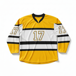 Maßgeschneidertes Eishockey-Trikot Atmungsaktives Mesh-Polyester Sublimationsdruck V-Ausschnitt Langarm Unisex OEM ODM Großhandelslieferant - Product Image 1