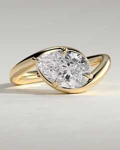 Jewellery Fashion 925 Sterling <b>Silver</b> Wave Twisted <b>Solitaire</b> Pear Cut Prong Crystal Wedding Anniversary <b>Ring</b> Set Women - Product Image 1