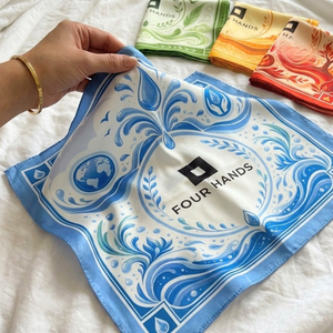 TUYET DUNG Foulard carré de luxe vintage 100% soie satinée fabriqué au Vietnam, imprimé sur mesure, unisexe, cadeau de mode, vente en gros - Product Image 6