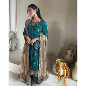 ชุดเดรสออกงานปาร์ตี้ดีไซน์เนอร์ประกอบด้วยชุดล่างสุดและ dupatta - Product Image 1