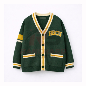 Suéter Cárdigan Universitario Personalizado HBCU |   Suéter sin mangas con botones frontales |   Ropa de Calle Ecológica 100% Algodón - Product Image 1