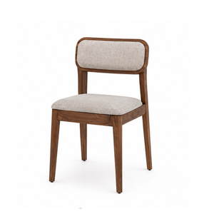 Silla de Comedor Moderna de Madera de Teca Sólida con Asiento y Respaldo Tapizados en Tela para Cafetería, Restaurante, Hotel, Muebles de Comedor - Product Image 3