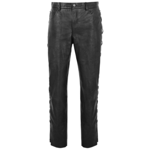 Custom 100% Genuine Black Hide <b>Leather</b> <b>Men</b>’s Pants Classic Fit Private Label OEM/ODM Everyday Luxury Style <b>Leather</b> Pants - Product Image 1