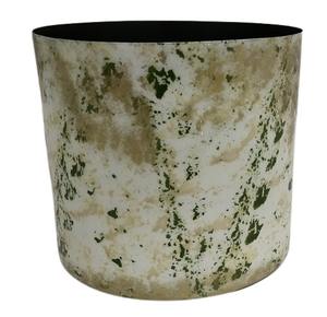 Pot de fleurs en métal de qualité supérieure, finition vert antique, rond, pour plantes d'intérieur et d'extérieur, pot décoratif pour jardin, maison et bureau. - Product Image 4