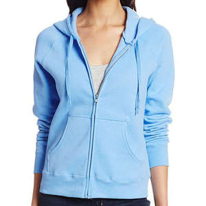 Sudadera con capucha y cremallera completa de algodón polar cálido y transpirable para invierno, con logo personalizado, estilo urbano, moda femenina - Product Image 1