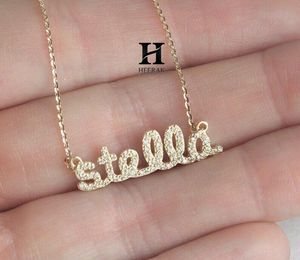 Custom Fine Jewelry Supplier - Personalized Diamond Name <b>Pendant</b>, 14k/18k <b>Solid</b> <b>Gold</b> Script Necklace for Wholesale - Product Image 5