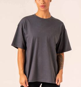 Camiseta de Manga Corta con Cuello Redondo Extra Grande para Mujer, 100% Algodón Jersey, Corte Holgado, Color Sólido, para Todas las Temporadas - Product Image 1