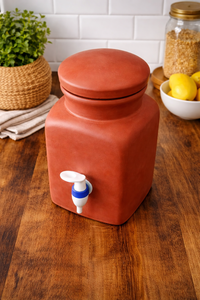 Pot à eau en terre cuite fait main, distributeur d'eau en argile, décoration de cuisine moderne, écologique, utilisation automobile, distributeur de boissons en terre naturelle - Product Image 5