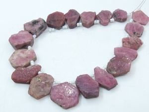 Tranche de cristal de rubis naturel brut, brin de 8 pouces, 10-18 mm, pierre brute en vrac rose, fournitures pour la fabrication de bijoux, vente en gros - Product Image 3